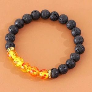 💎 3/$20 🆕 Black & Orange Stone Beaded Bracelet